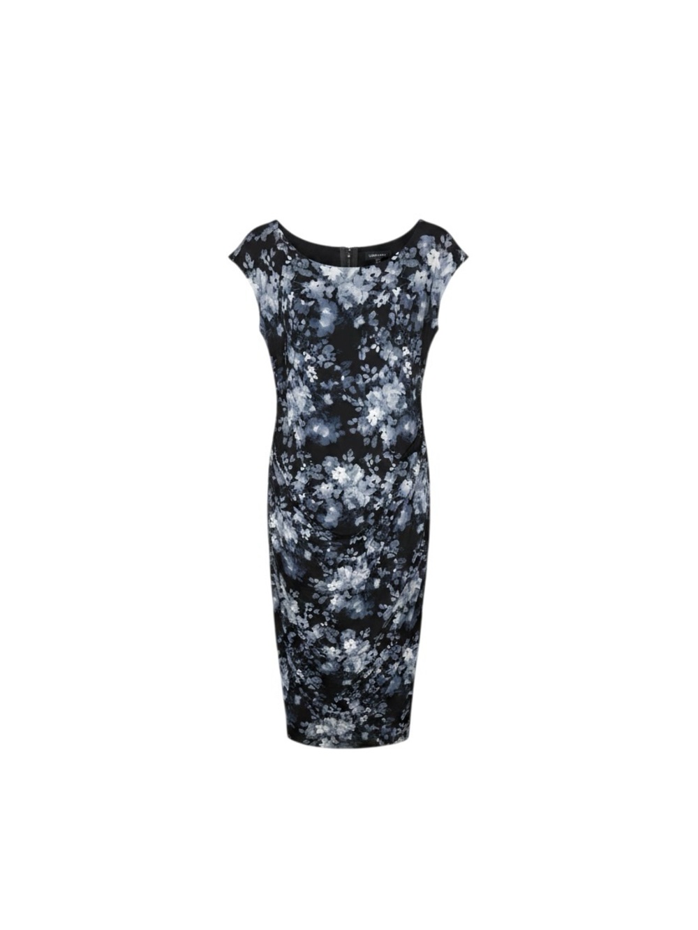 Universal Standard Black & Blue Floral Draped Dress, 3X